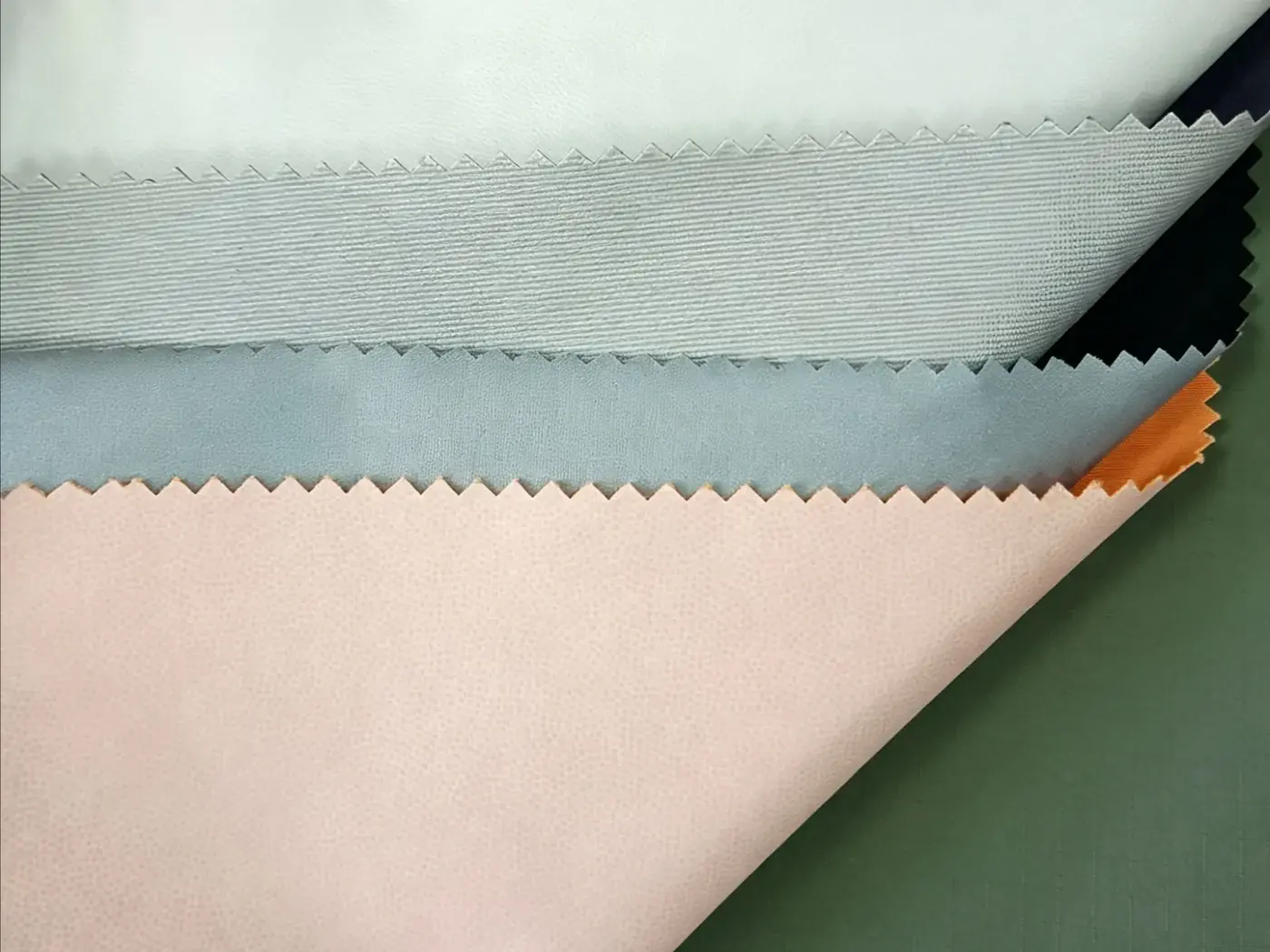 Clean cropped bonded waterproof fabric layers