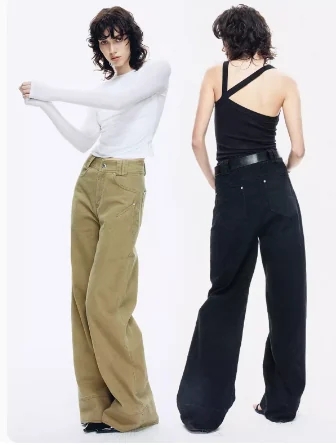 Wide-leg trousers front and back application