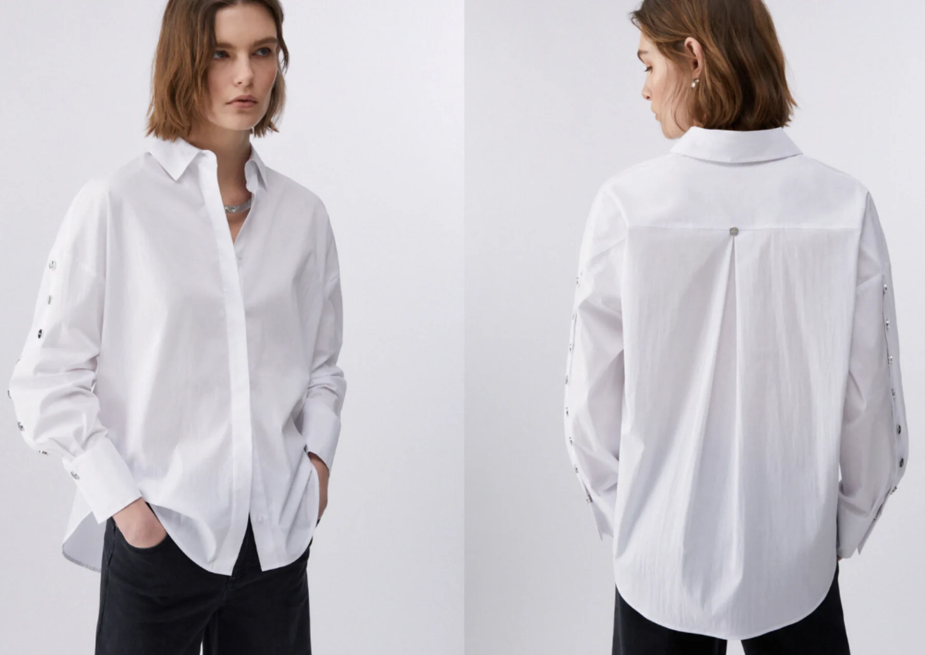 White shirt front and back application