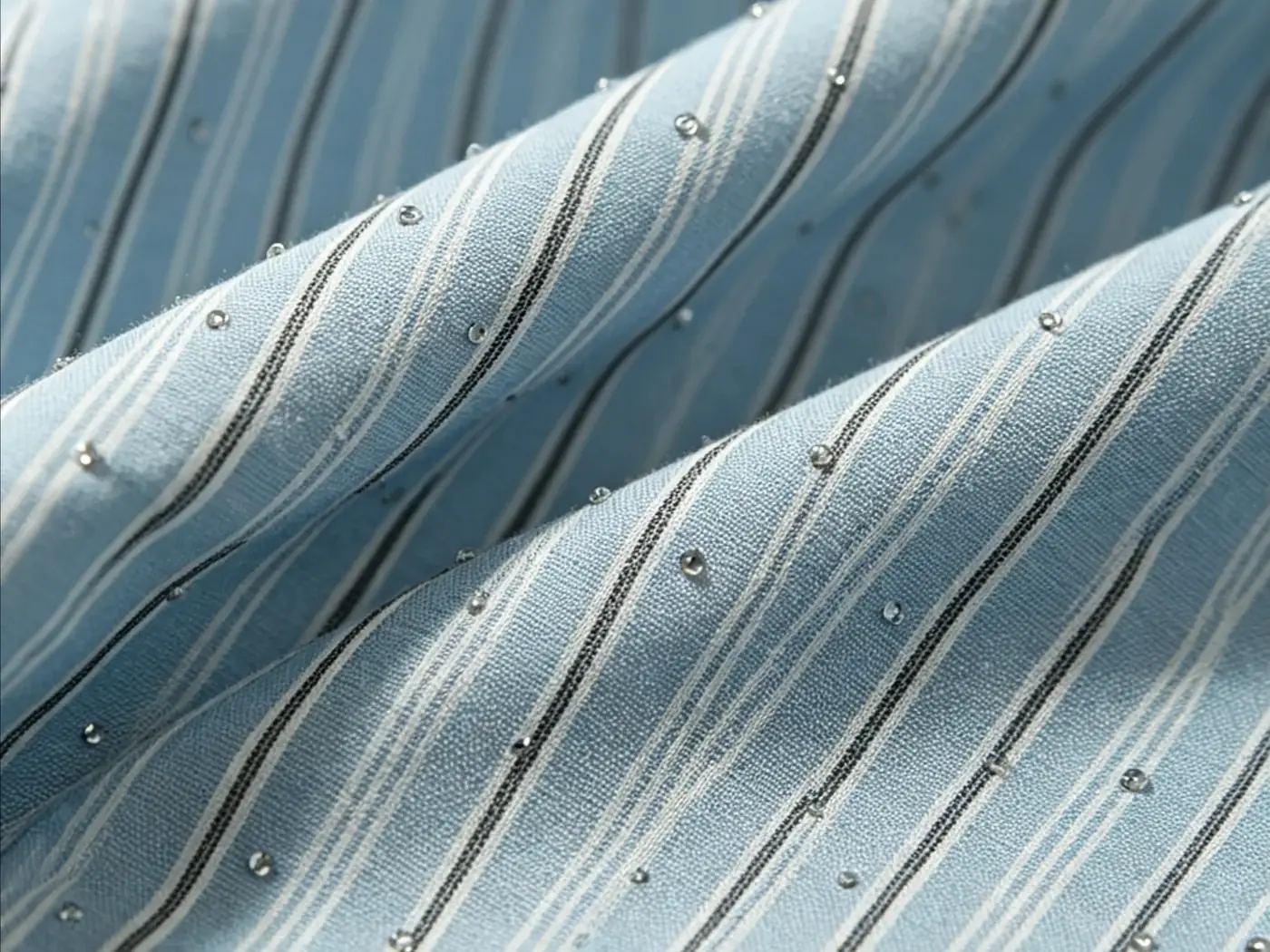 Clean cropped yarn-dyed hot-fix fabric with raised detail